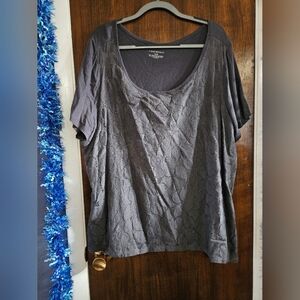 Lane Bryant Charcoal Short Sleeve Top